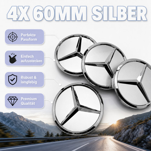 Silber felgenkappen 60mm - felgenkappen,
