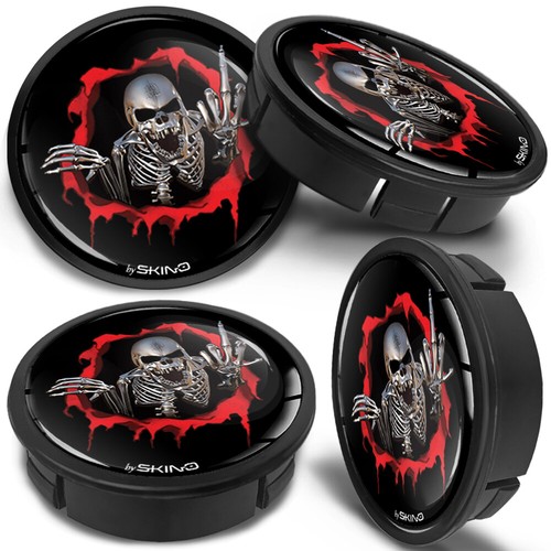 60mm schwarz schädel felgen - schwarz,