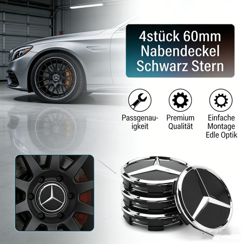 60mm nabenkappen schwarz - 60mm,